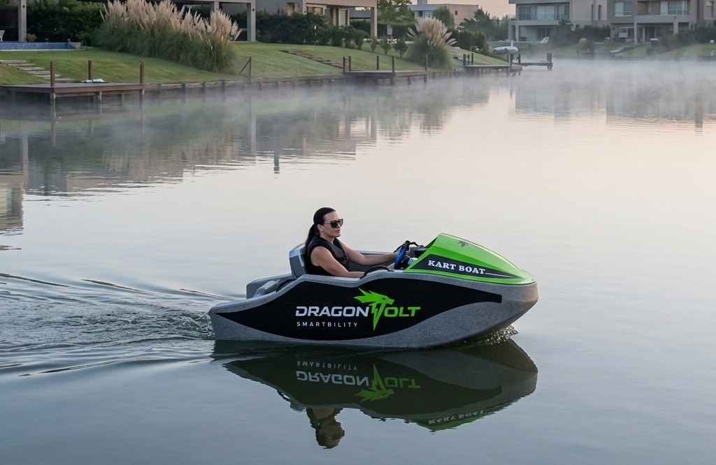 Electric Kart Boat en el canal